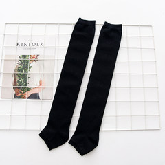 Japanese cotton socks stockings four foot kneepad warm socks socks Han Guoqiu stockings in winter Size 35-44 The black solid toe socks