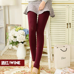 Autumn and winter vertical stripes Terry plus velvet pantyhose 1800D micro pressure thin warm foot socks anti pilling Leggings F Colorful cotton wine red stepping foot