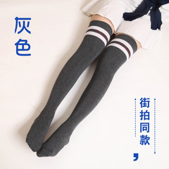 The wind socks stockings stockings legs black knee socks sports students on college female knee in South Korea Size 35-44 Dark grey