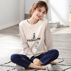 New spring and autumn season pajamas, women's pure cotton long sleeve Korean Edition cartoon suit winter clothing, fashion female XL M (100% pure cotton / cotton) Ginger