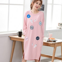 New spring and autumn season pajamas, women's pure cotton long sleeve Korean Edition cartoon suit winter clothing, fashion female XL M (100% pure cotton / cotton) G526 nightdress