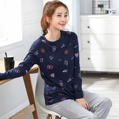 New spring and autumn season pajamas, women's pure cotton long sleeve Korean Edition cartoon suit winter clothing, fashion female XL M (100% pure cotton / cotton) G523