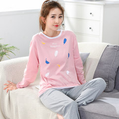 New spring and autumn season pajamas, women's pure cotton long sleeve Korean Edition cartoon suit winter clothing, fashion female XL M (100% pure cotton / cotton) G521