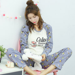 Spring and autumn pajamas, women's long sleeves, pure cotton suit, sweet and lovely Korean version, home clothes, fresh cotton students, Xia Dongji M (recommendation 155-160CM, 100 Jin) violet