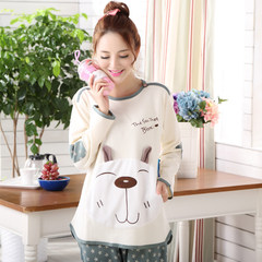 Every day special cotton pajamas, women autumn and winter long sleeve pants, cartoon cotton ladies spring and autumn home wear set, Korean version M Cartoon dog