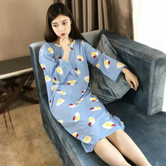 The spring and autumn autumn Korean cartoon Nightgown female long sleeved loose long dress Princess Pajama female Home Furnishing autumn clothes 160 (M) ZZB long sleeve egg skirt