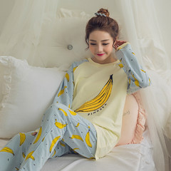 In the spring and Autumn period, the Korean version of pajamas women's long sleeve cartoon set is sweet and lovely, and can be worn outside M Code: 80-90 Jin Lemon yellow
