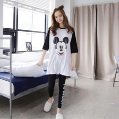 In the spring and Autumn period, the Korean version of pajamas women's long sleeve cartoon set is sweet and lovely, and can be worn outside M Code: 80-90 Jin white