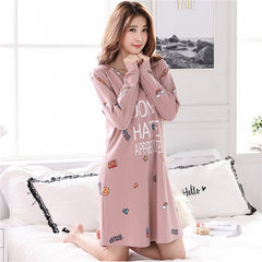 Special offer every day in spring and autumn winter cotton Nightgown Pajamas girl cute long sleeved loose Nightgown dress suit Home Furnishing M 5311 long sleeved dress