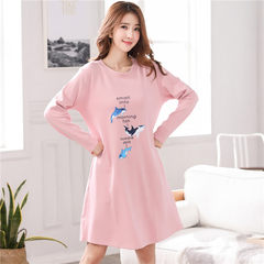 Special offer every day in spring and autumn winter cotton Nightgown Pajamas girl cute long sleeved loose Nightgown dress suit Home Furnishing M 5316 long sleeved dress