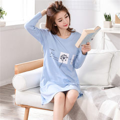 Special offer every day in spring and autumn winter cotton Nightgown Pajamas girl cute long sleeved loose Nightgown dress suit Home Furnishing M 5318 long sleeved dress