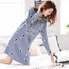 Special offer every day in spring and autumn winter cotton Nightgown Pajamas girl cute long sleeved loose Nightgown dress suit Home Furnishing M 5312 long sleeved dress