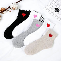 Korean children socks socks, wind face South Korea all-match cotton stockings Vintage Japanese cute socks tide Size 35-44 Love in the canister