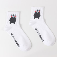 South Korea ulzzang cylinder lovers flame pistol skateboard sportswear cotton socks and Harajuku smile Size 35-44 Kumamon