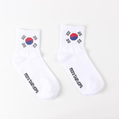 South Korea ulzzang cylinder lovers flame pistol skateboard sportswear cotton socks and Harajuku smile Size 35-44 The Republic of Korea