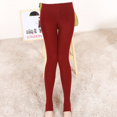 Single wear Leggings Pants tight body thin ladies line long johns warm pants wearing pants with cashmere trousers. 006— step foot Claret