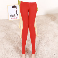 Single wear Leggings Pants tight body thin ladies line long johns warm pants wearing pants with cashmere trousers. 006— step foot Big red