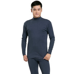 Special offer every day long johns in elderly male thin cotton underwear in a cotton sweater and pants suit XL/175 offers more discount Blue collar in blue gray