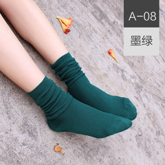 4 pairs of socks, socks and piles of thin tube of pure black Korean long barrel high high boots for deodorant socks Size 35-44 Blackish green