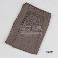 Japanese fever thin cotton piece slim line pants female long johns warm pants cotton trousers knee large code LL (130-170 Jin) Dark brown