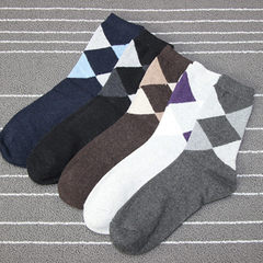 Lady rabbit wool socks socks Korean winter towel socks male thick warm socks socks confinement in autumn and winter Size 35-44 Diamond shaped male socks /5 double