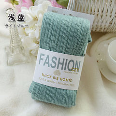 Spring and autumn thick knitted cotton twist pantyhose female thin socks with feet backing foot socks in autumn and winter, Ms. Skin color (buy 10 to send 2) Light blue