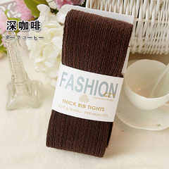 Spring and autumn thick knitted cotton twist pantyhose female thin socks with feet backing foot socks in autumn and winter, Ms. Skin color (buy 10 to send 2) Dark coffee