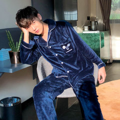 Funny expression of winter coral fleece flannel pajamas couple cute Korean men and women winter suit Home Furnishing thickening M Zanglan