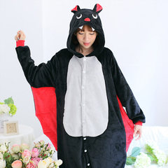 Love apartment, same autumn and winter, adorable cartoon animal pajamas, Siamese dinosaur, small monster, male and female adult lovers M code (161~170cm) shoes Bat