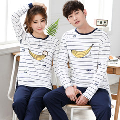 Autumn and winter spring and autumn winter cotton pajamas couple size couple pajamas long sleeved men and women clothing Home Furnishing cotton pajamas Female paragraph: L code G530