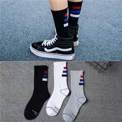 High barrel pure cotton socks Harajuku simple letters camouflage sport Gobon all-match Maple Street and Zichao stockings Size 35-44 3 double 17002