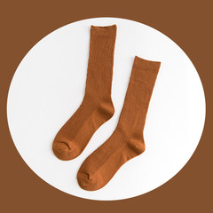 The fall of Japanese retro piles of art department wind socks socks, socks all-match Korean woman with long socks Size 35-44 brown