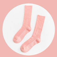 The fall of Japanese retro piles of art department wind socks socks, socks all-match Korean woman with long socks Size 35-44 light pink