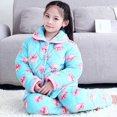 Donger wear three thicker clip cotton pajamas children children cotton thickened clip Home Furnishing child baby clothes Twelve Seventeen thousand four hundred and fifty-four