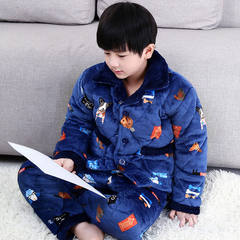 Donger wear three thicker clip cotton pajamas children children cotton thickened clip Home Furnishing child baby clothes Twelve Seventeen thousand five hundred and fifty-two