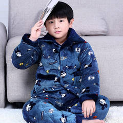 Donger wear three thicker clip cotton pajamas children children cotton thickened clip Home Furnishing child baby clothes Twelve Seventeen thousand five hundred and sixty-two