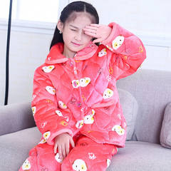 Donger wear three thicker clip cotton pajamas children children cotton thickened clip Home Furnishing child baby clothes Twelve Seventeen thousand four hundred and sixty