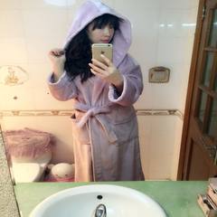 Autumn and winter lengthened Home Furnishing thickened hooded bathrobes clothes Nightgown flannel pajamas increase male couple special offer Large code lengthening Lilac
