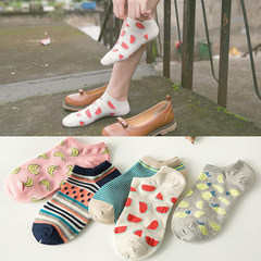 Short socks socks and cotton candy color shallow mouth low autumn Korean Cute Japanese children socks socks students Size 35-44 Orange