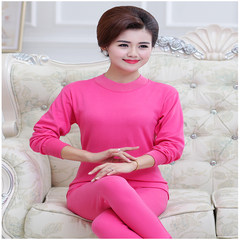 Special offer every day long johns in the elderly female elderly in cotton turtleneck Underwear Size cotton sweater suit 100 (138-160 Jin) Rose pure color collar