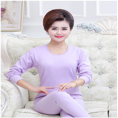 Special offer every day long johns in the elderly female elderly in cotton turtleneck Underwear Size cotton sweater suit 100 (138-160 Jin) Purple color low collar