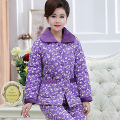 Winter winter female middle-aged mother pajamas cotton quilted winter thickening in the elderly elderly mother-in-law grandma suit XXL [suggestion 145-160 Jin] MY9903