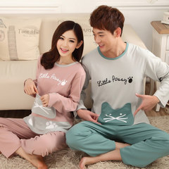 Spring and autumn autumn winter female lovers pajamas cotton long sleeved suit Home Furnishing male cute cartoon lovers pajamas Female L code (suggested 100-115 Jin) Six hundred and twenty-eight