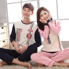 Spring and autumn autumn winter female lovers pajamas cotton long sleeved suit Home Furnishing male cute cartoon lovers pajamas Female L code (suggested 100-115 Jin) Nine hundred and six