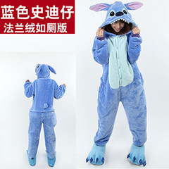Flannel pajamas cartoon version of Siamese toilet animal lovers and the dinosaur panda Totoro winter send claws shoes Children 110 send shoes Blue stitch