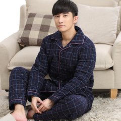 Winter cotton man cotton clip suit, three layers thickening, warm cotton, XL long sleeves, winter pajamas 3XL (for 185-205 Jin) 6906# cotton clip cotton