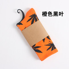 Shipping autumn maple leaf cotton socks and women Street Harajuku lovers personality skateboard stockings Size 35-44 Orange fruit