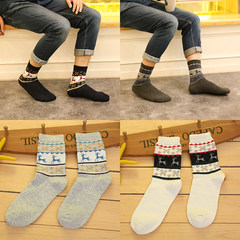 Korean rabbit wool socks thickening, male lady long socks, autumn and winter warm four seasons, Korean Central socks Size 35-44 Five pairs of male deer, "collection of anti yuan"