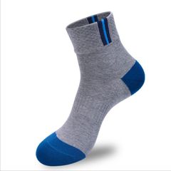Male male sports socks socks pure cotton socks socks black four waist deodorant socks 20 double socks Qiu dongkuan Size 35-44 Grey 1