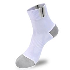 Male male sports socks socks pure cotton socks socks black four waist deodorant socks 20 double socks Qiu dongkuan Size 35-44 White 1